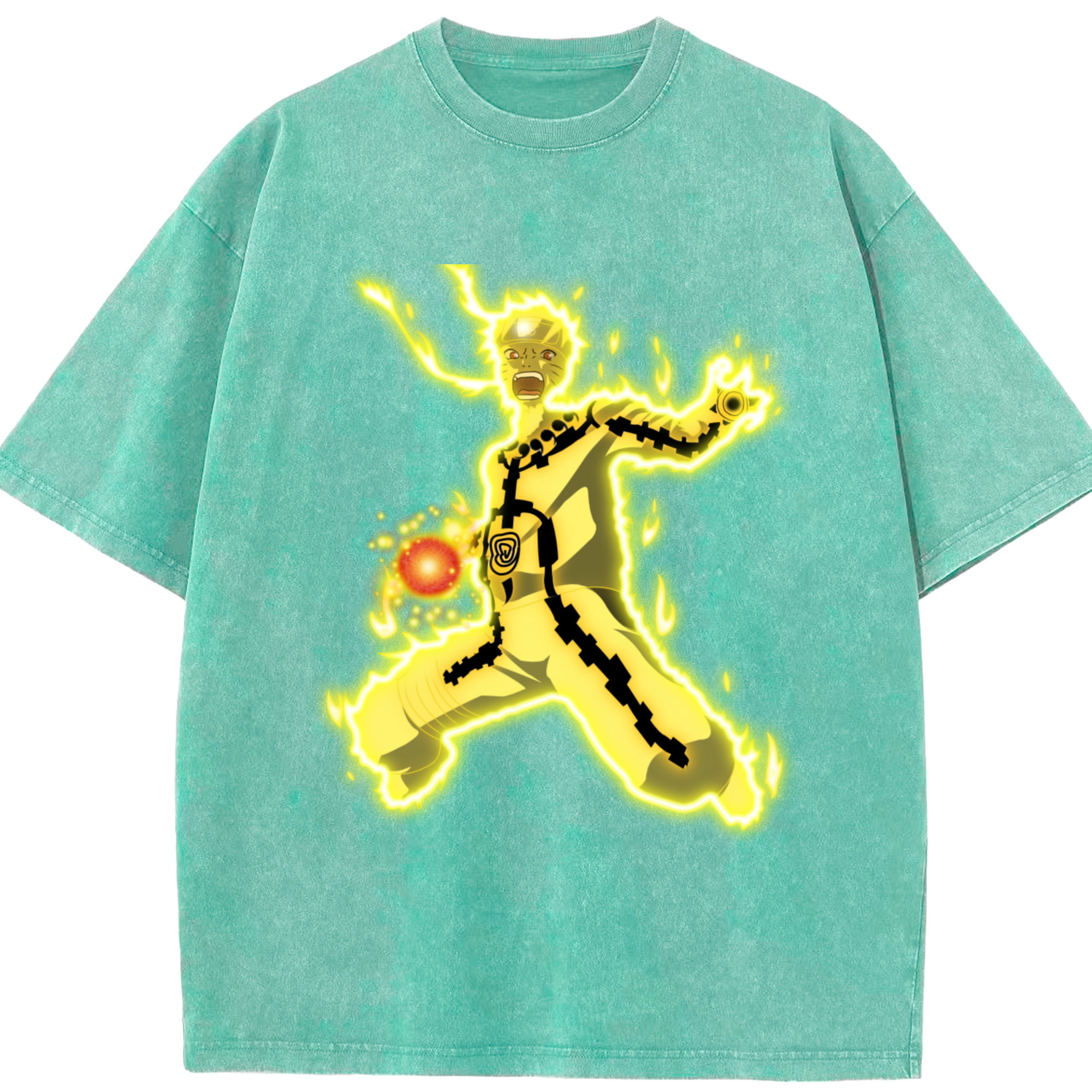 （画像用） NARUTO -ナルト- うずまき ナルト Uzumaki Naruto 綿100% ヴィンテージ風 半袖Tシャツ（フロントプリント）